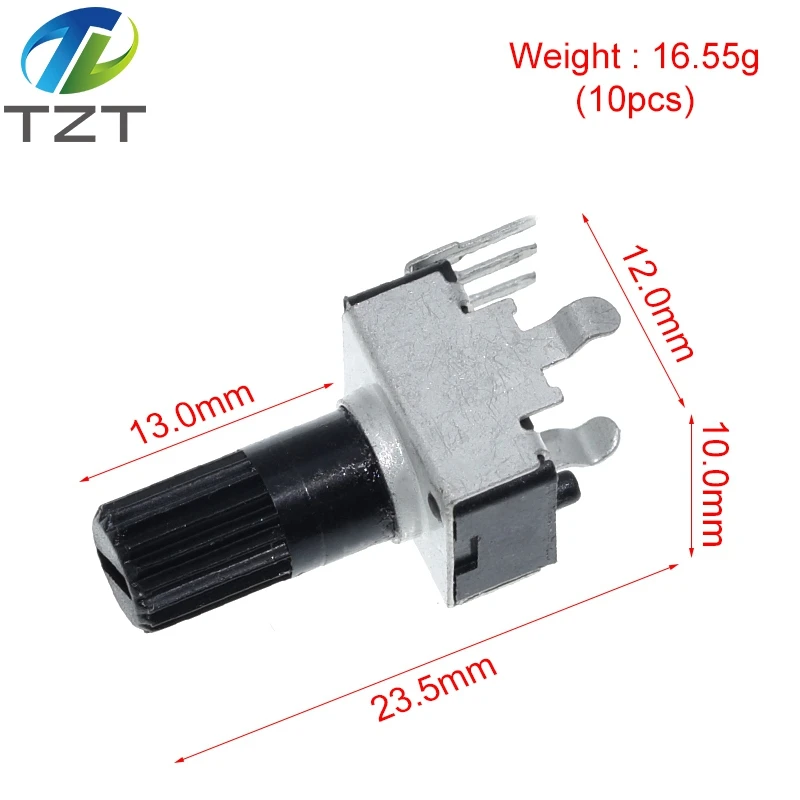 Adjustable Resistor 10pcs Rv09 Vertical 12.5mm Shaft 1k 2k 5k 10k 20k 50k 100k 0932 9 Type 3pin Seal Potentiometer