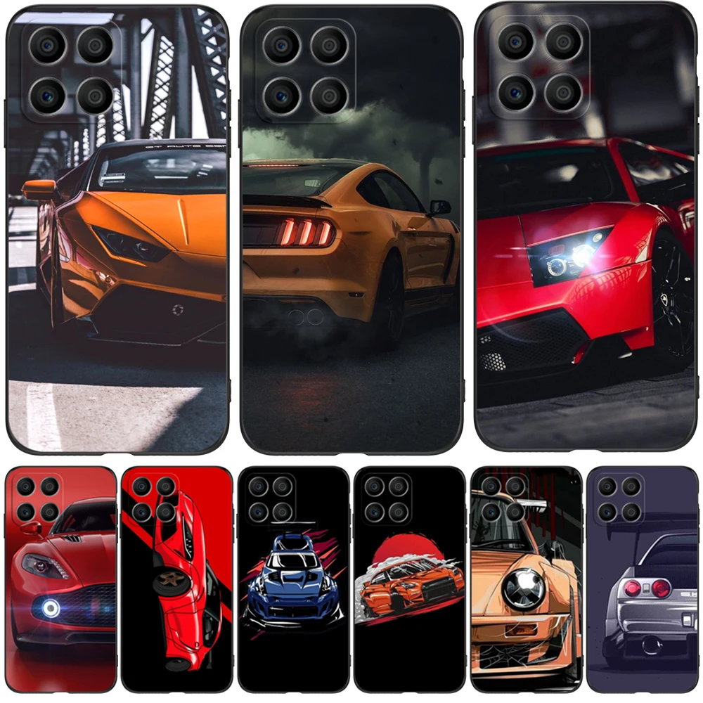 Per Honor X8 5G Custodia Cover Posteriore Paraurti Protettivo Per Telefono Custodia Morbida In Silicone Nero Tpu Auto Sportiva Di Lusso