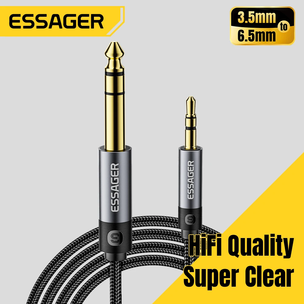 Essager Audio Jack Cable 3.5mm To 6.5mm For Computer