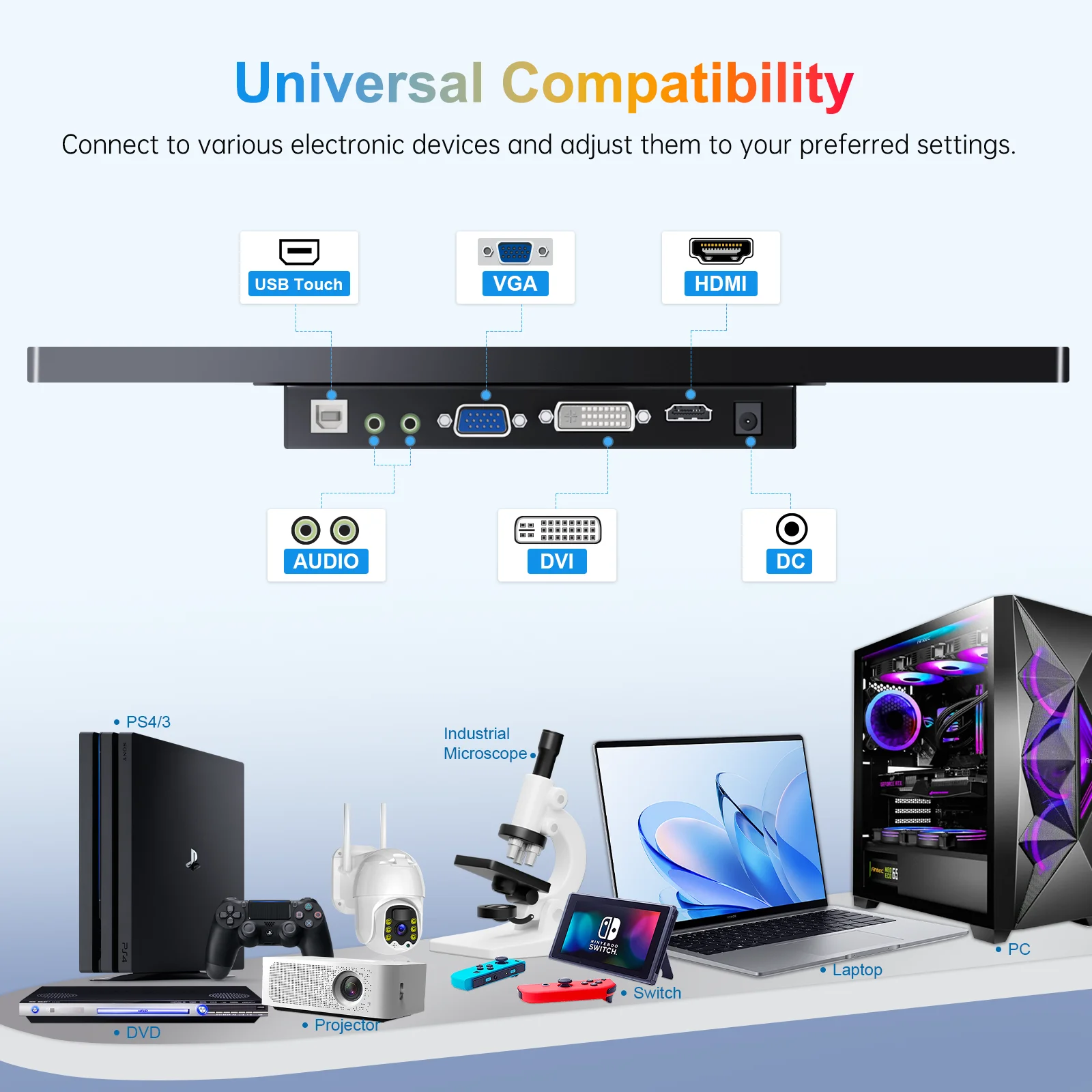 HOWENS 14인치 1920x1200 휴대용 모니터 터치스크린 IPS 외부 화면 디스플레이 USB-C HDMI 휴대폰 노트북 PC 자동차 DIY 시스템용