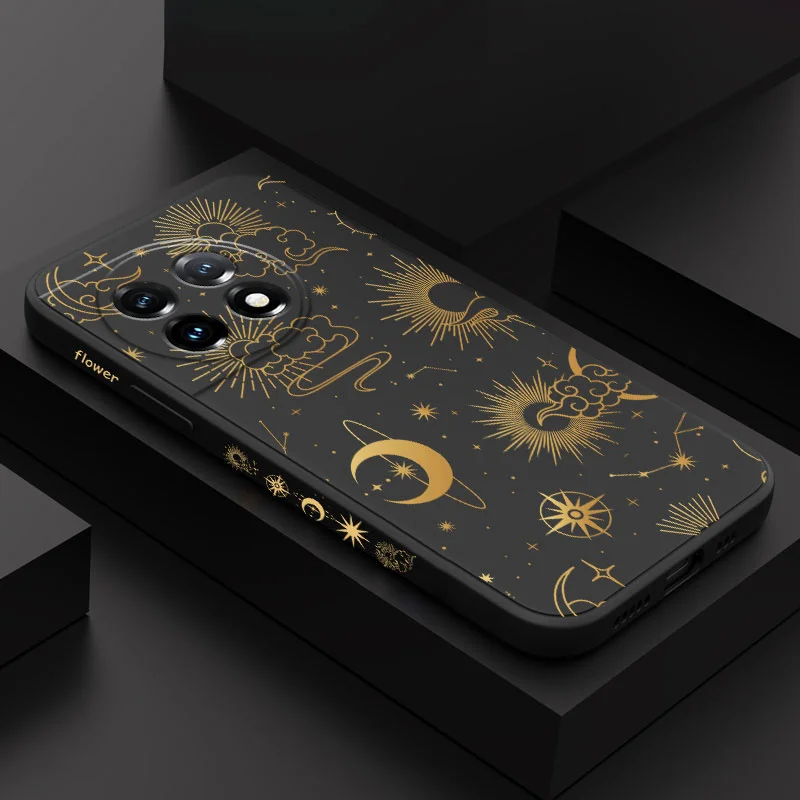 Golden Starry Sky Liquid Silicone Phone Case Cover