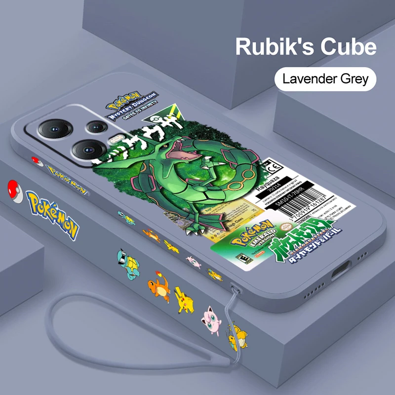 Pokemon Mewtwo Riolu Rayquaza Liquid Left Rope Per Xiaomi Redmi Note 13 12 12S 12R 11 11T 11S 10 10S Pro Plus 5G Soft