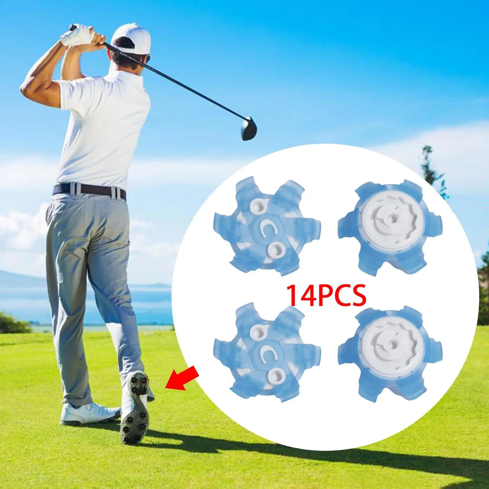 14Pcs Golf Shoe Spikes Durable Golf Shoe Replacements TPU for Women Men 2