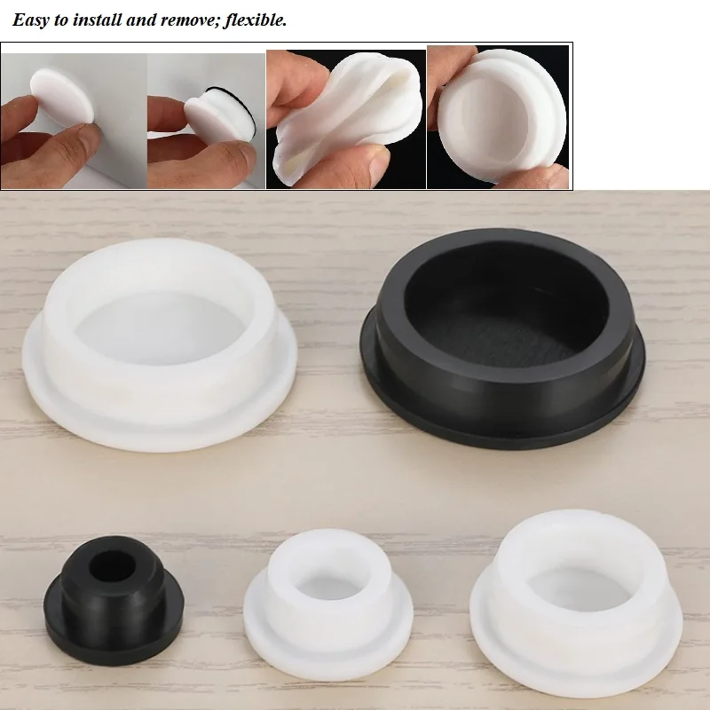 Bore 6.8-161.5mm Silicone Rubber Seal Hole Plugs Hollow Blanking End Cap Dustproof Plug Pipe Inserts T Type Stopper