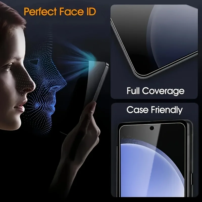Premium Screen Protector Set with Fingerprint Toughened Glass - No Dust Easy Kit (3-Pack)