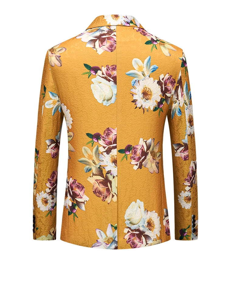 Description Picture 4 of itemNew Trend Fashion Handsome Trend with British Style Phoenix Pattern Autumn and Winter Men's Suit Coat Casual Blazer Masculino