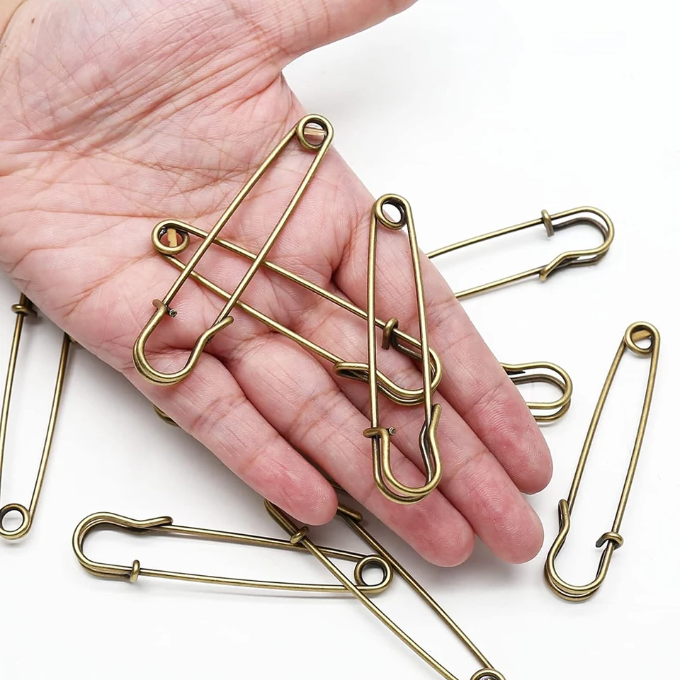 15 Stück Sicherheitsnadeln Groß 10cm - Rostfrei Für Kleidung & Basteln