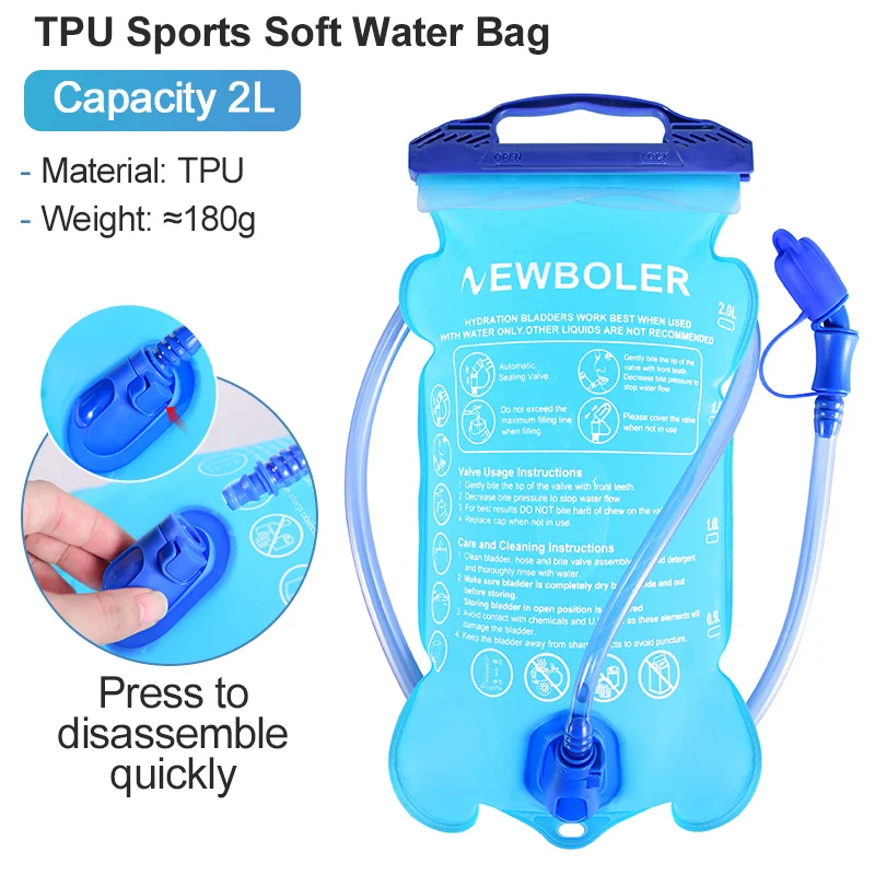 NEWBOLER BPA-Free Hydration Pack Water Reservoir Bag - 2L/3L Capacity