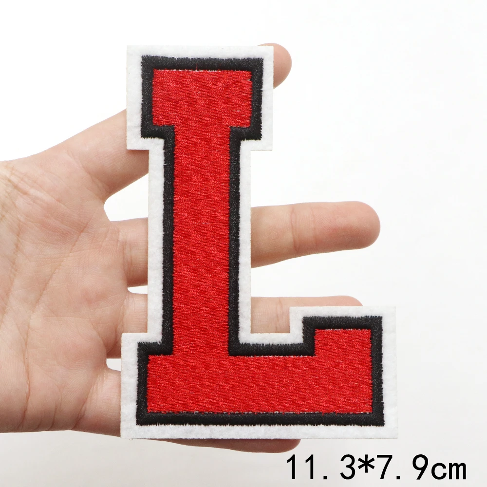 1pc große 11,3 cm redenglish Brief Patches für Kleidung Hut Jacke shose nähen Stickerei Applique Patches auf Kleidung dekorieren DIY – Detail 15