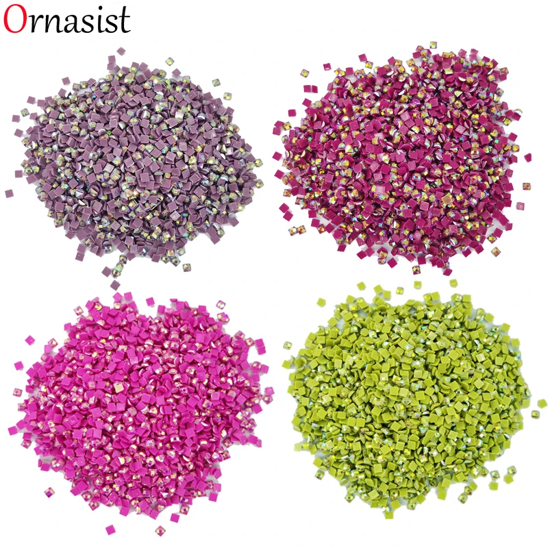 DMC600-772 AB Stones Shining Square Drills Diy Diamond Painting Cross Stitch Embroidery Rhinestones Colorful Mosaic Stones