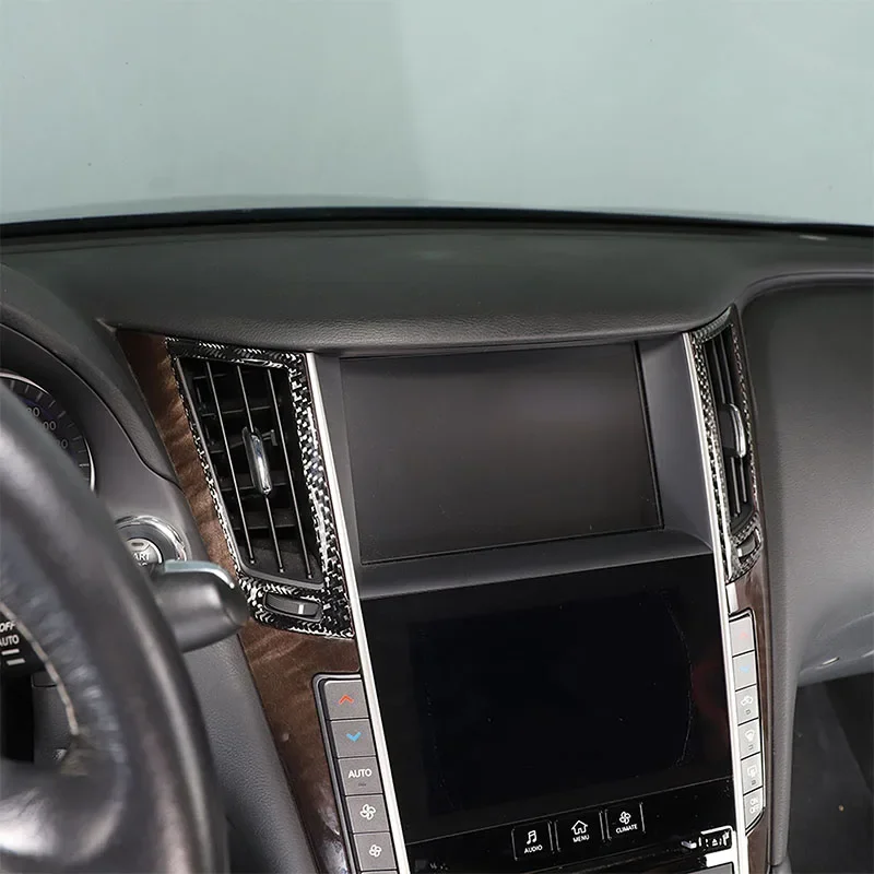 

For Infiniti Q50L 2015-2022 Soft Carbon Fiber Car Air conditioner central control air outlet frame Trim sticker Car Accessories