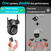 Caméra de permission Extérieure PTZ IP Wifi 4K 8MP HD, Dispositif de Sécurité Sans Fil, avec Suivi existent AI, Objectif Touristique 4MP, Audio et Vidéo, P2P iCSee 4