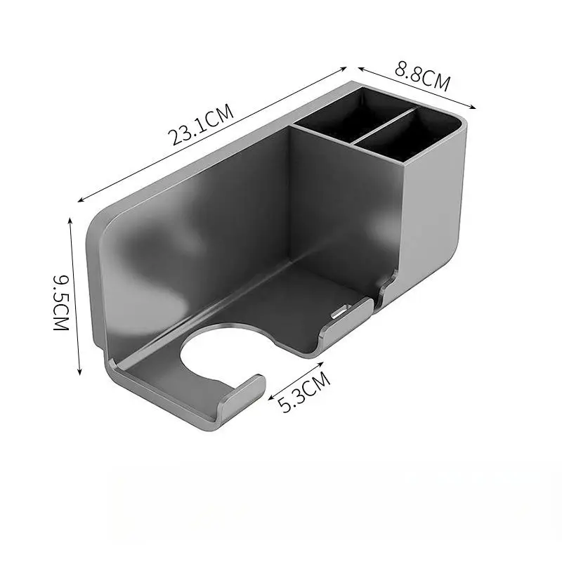 Hair Dryer Holder 1pc Wall-Mounted Perforation-Free Multi-Functional Bathroom Storage Rack