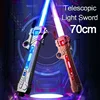 Children Colorful Glowing Sword Toys Telescopic Music Laser Sword 2-in-1 Rotating Decompression Toy Light Sword Kids Adult Toys 3