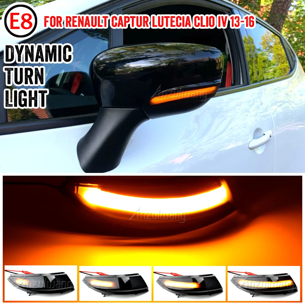 

2pcs For Renault KAPTUR CAPTUR J5 H5 Clio IV MK4 4 Lutecia Zoe Car LED Dynamic Turn Signal Mirror Light 2013 2014 2015 2016