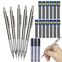 Metal Mechanical Pencil 0.3/0.5/0.7/0.9/1.3/2.0mm Drawing Automatic HB Pencil Leads Set School Office Writing Art Stationery 1