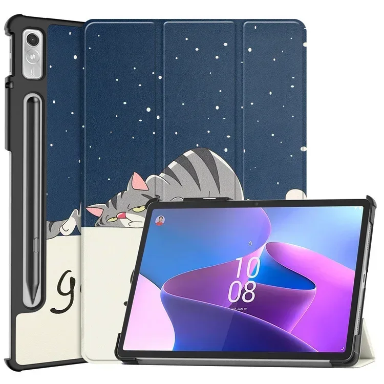 Sleek Tri-Folding Leather Tablet Cover - Lightweight and Durable Design