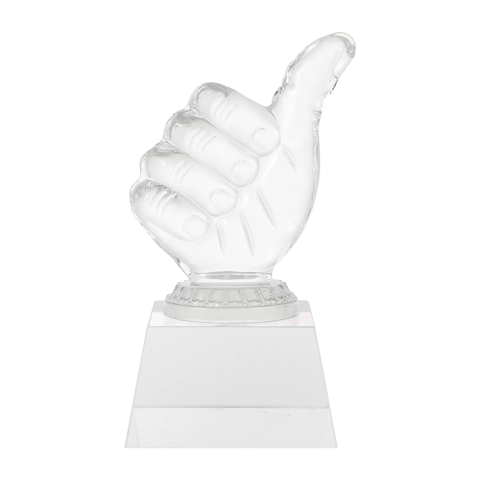 

Trophy Medal Transparent Crystal Decor Award Supply Prize Hand-shaped Delicate Desktop