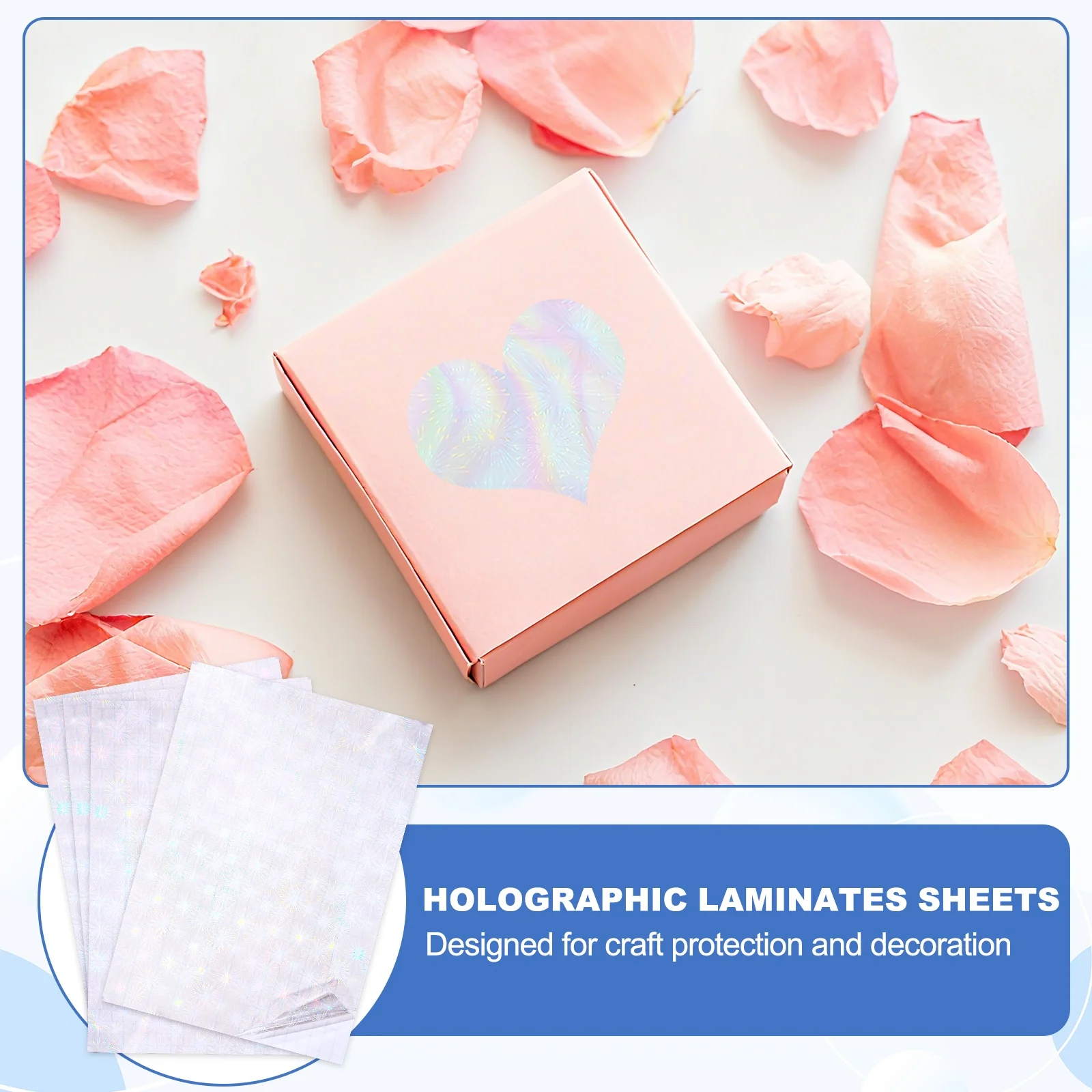 6/12Pcs 홀로그램 라미네이트 시트 홀로그램 스티커 용지 A4 방수 자체 접착 투명 비닐 라미네이트 필름