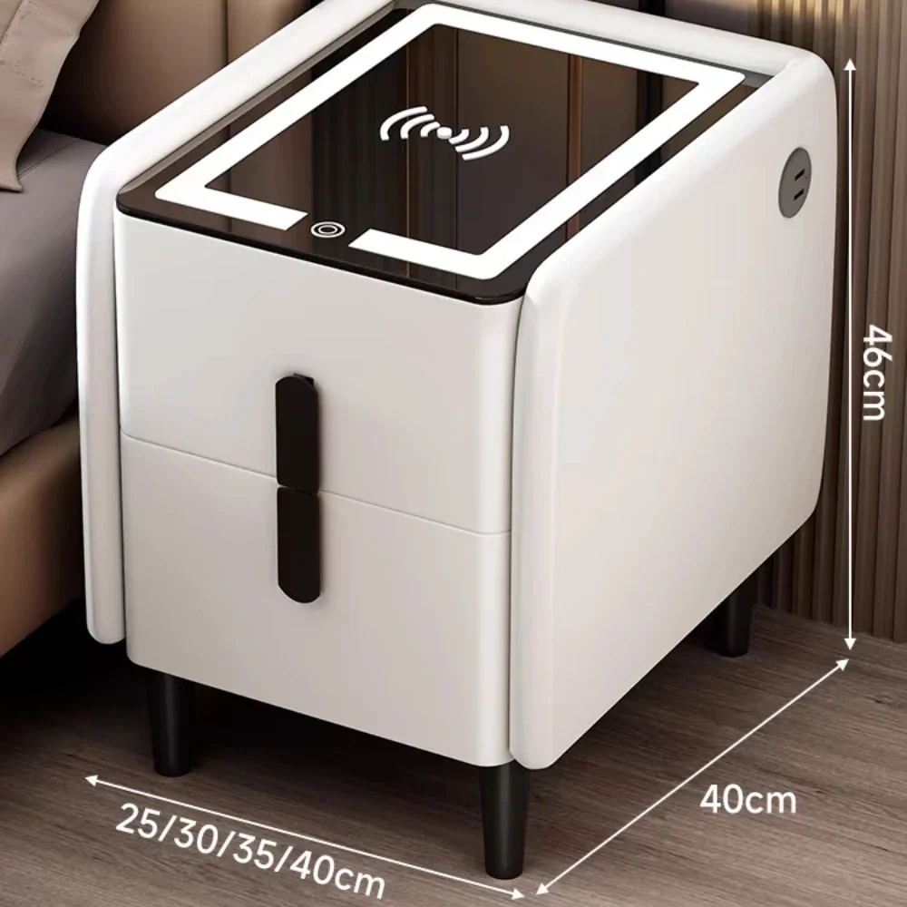 Smart Bedside Table Wireless USB Charging 3 Colors LED For Bedroom Furniture nightstands set