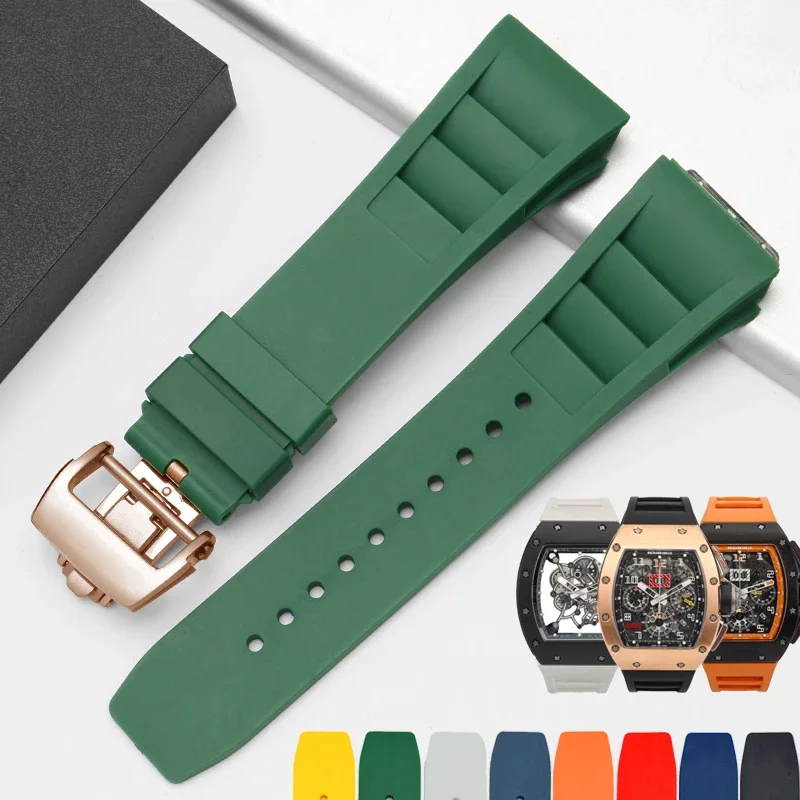 Vibrant Multicolor 25mm Rubber Watchband Replacement Strap