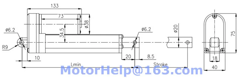 atuador linear personalizado com potenciometro curso ajustavel 03