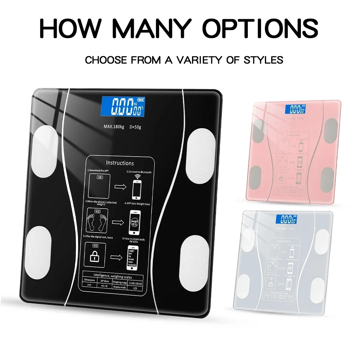 Intelligent Bluetooth electronic weight scale wireless digital bathroom scale precise measurement of body fat percentage smart weighing scale
