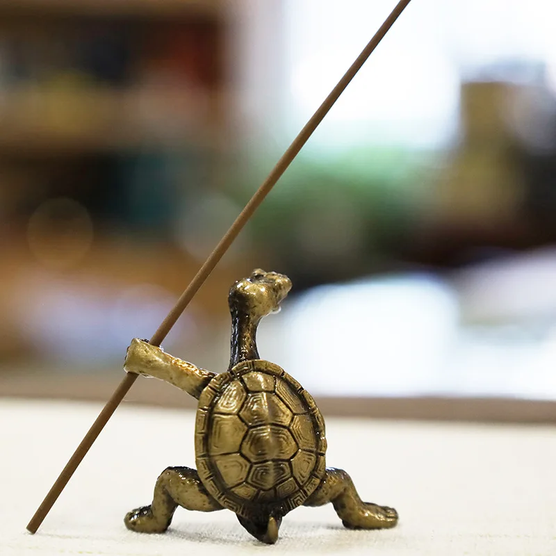 

Turtle Incense Stick Incense Holder Antique Copper Office Home Weird Line Incense Dragging Kung Fu Turtle Tea Table Ornaments