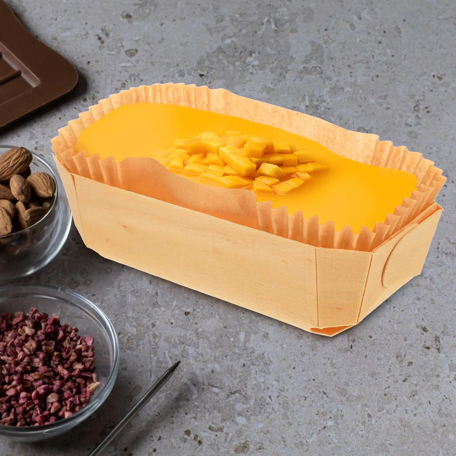 Biscuit Wooden Box Paper Tray Loaf Pan Cake Pans for Baking Heart-shaped Mousse