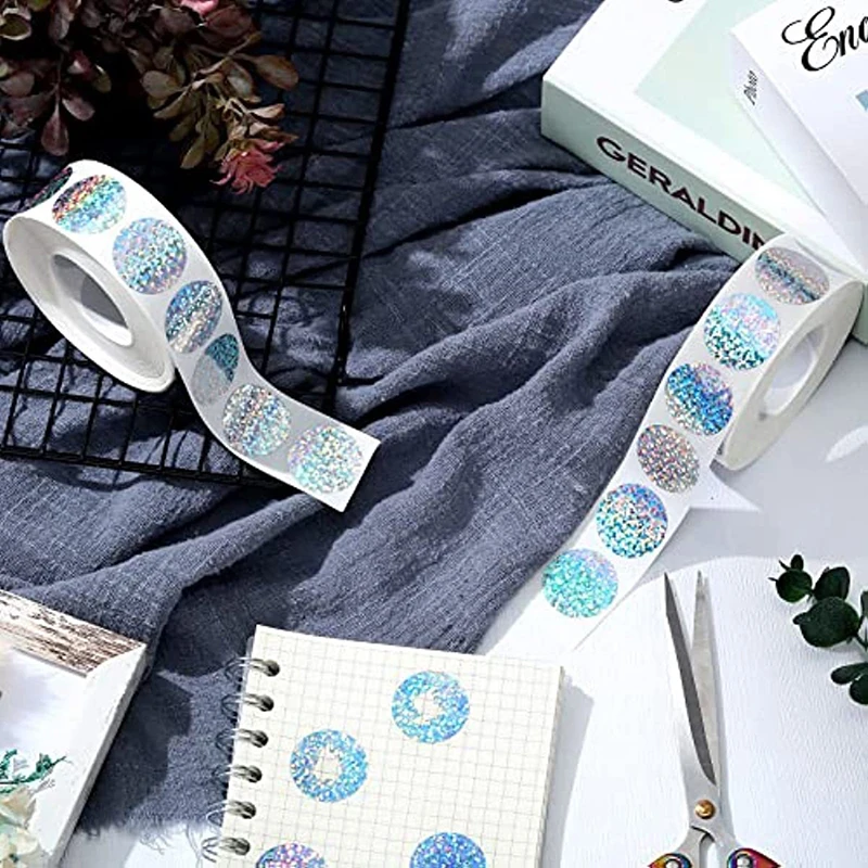 2.5CM Round Laser Scratch Off Stickers Surprise Labels Secret Code Cover Sticker Activity Card Self-Adhesive Sticker 300Pcs/Roll self adhesive stickers scratch stickers