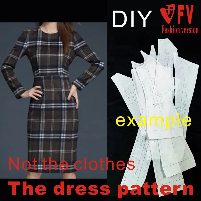 Dresses Sewing Pattern Template Cutting drawing Clothing DIY ((Not selling clothes)) BLQ-233