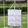 Portable Folding Fish Dryer Laundry Fruit Food Drying Mesh Net Anti-mosquito Dry Rack Hanging Vegetable Fruit Basket 2