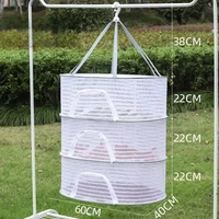 Portable Folding Fish Dryer Laundry Fruit Food Drying Mesh Net Anti-mosquito Dry Rack Hanging Vegetable Fruit Basket 2
