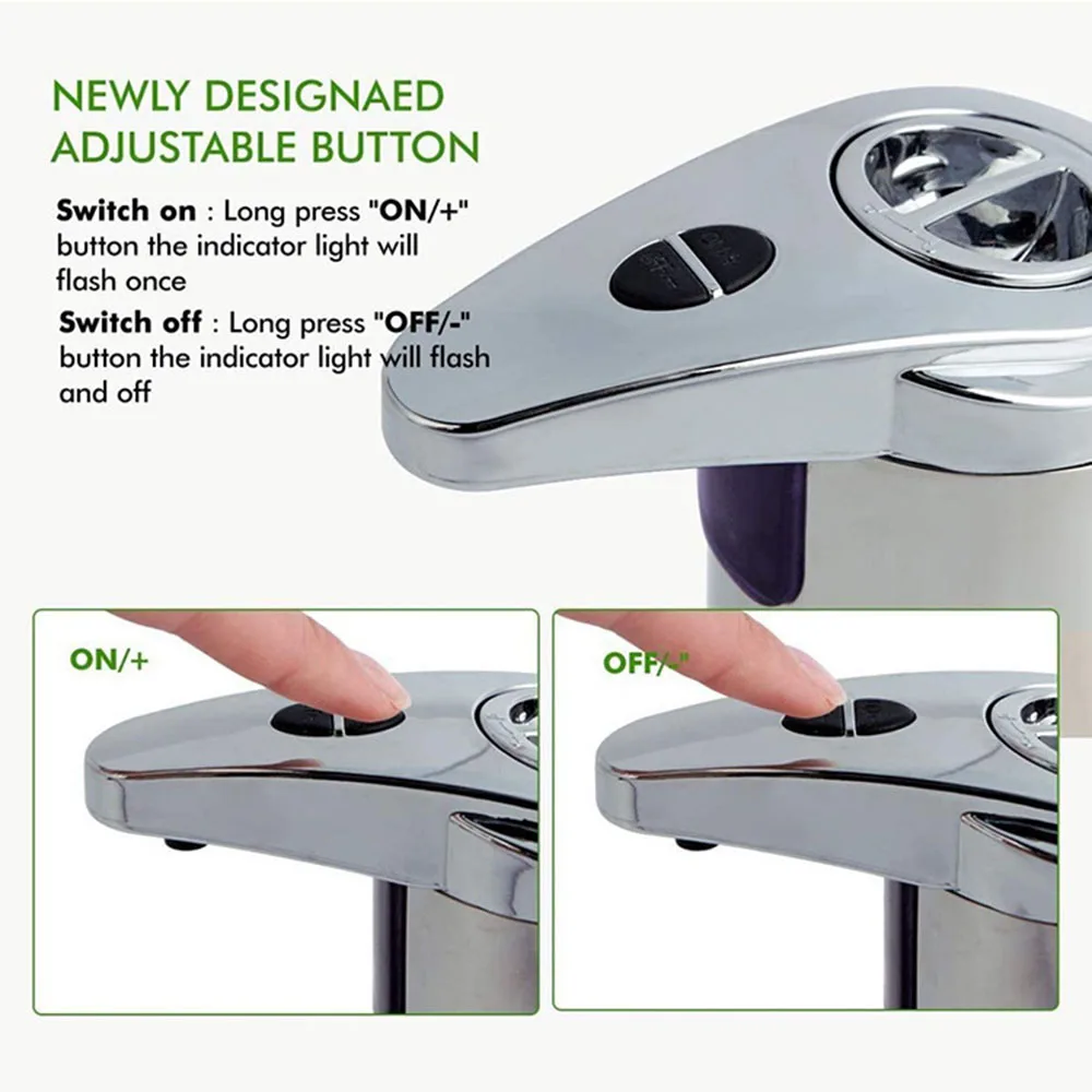 Smart Induction Soap Dispenser Stainless Steel Automatic Intelligent Liquid Soaps Container Large Foam Soaper For Bathroom 6