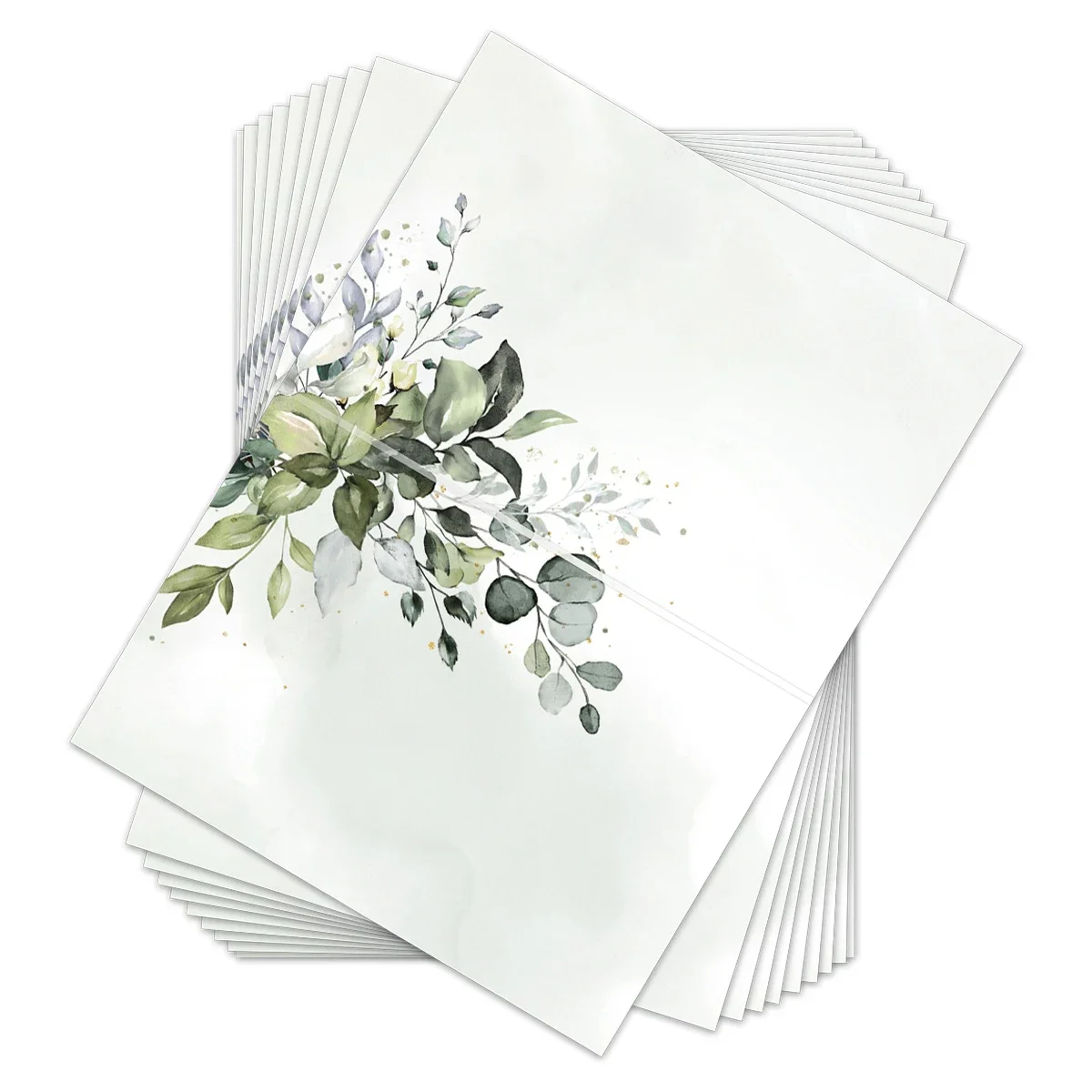 10pcs/pack Greenery Watercolor Place Cards for Wedding Party Table Place Setting Cards Floral Card For Tables Easy Folding