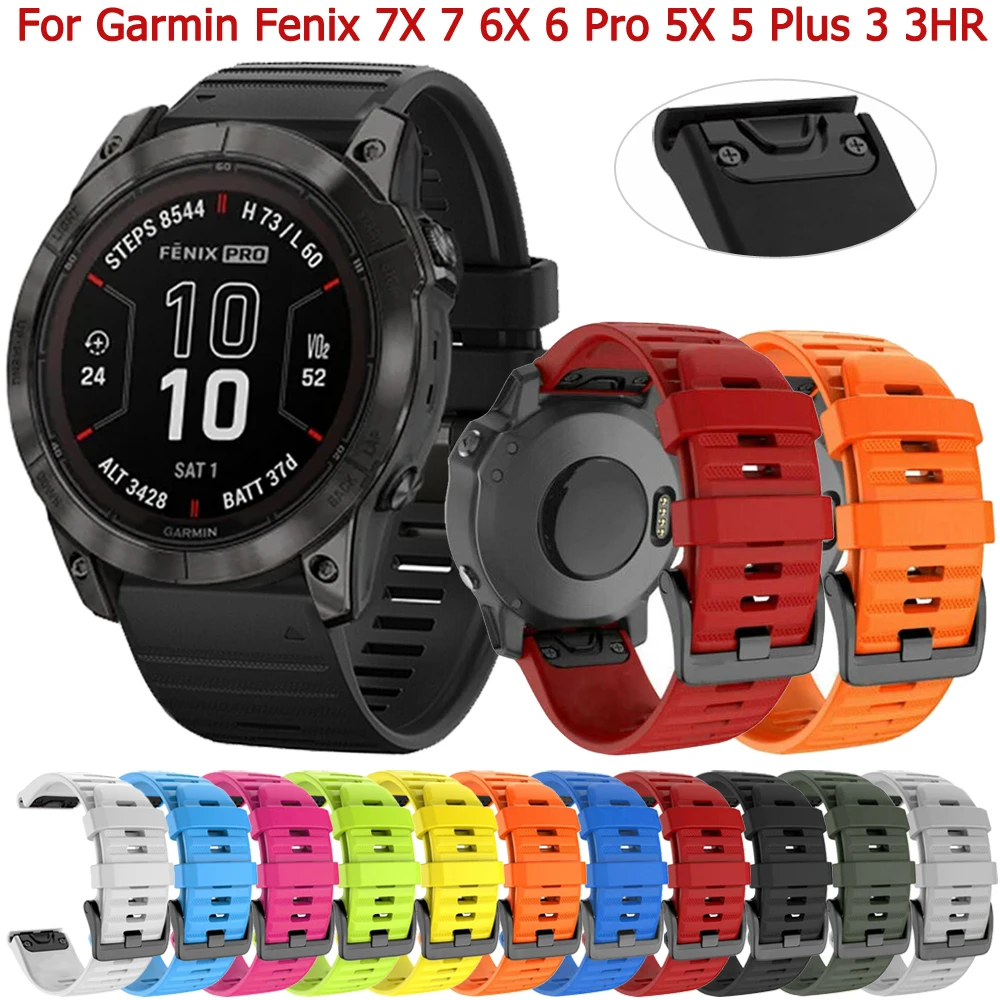 

For Garmin Fenix 7X 7 6X 6 Pro 5X 5 Plus Quickfit Watch Band 945 Epix Gen 2 Tactix Bravo Delta Strap 26mm 22mm Silicone Bracelet