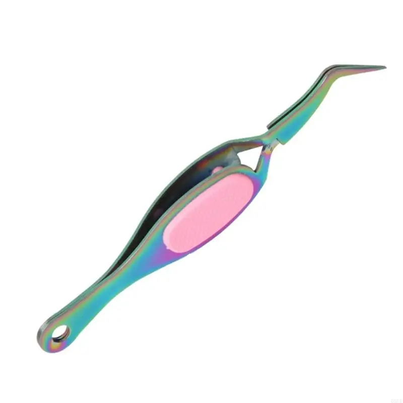 68UE Gripping Tweezers for Jewelry Making Repair Tool Flat Tip Crossing Lock Angled Tip Tweezers Reverse Grip Unisex