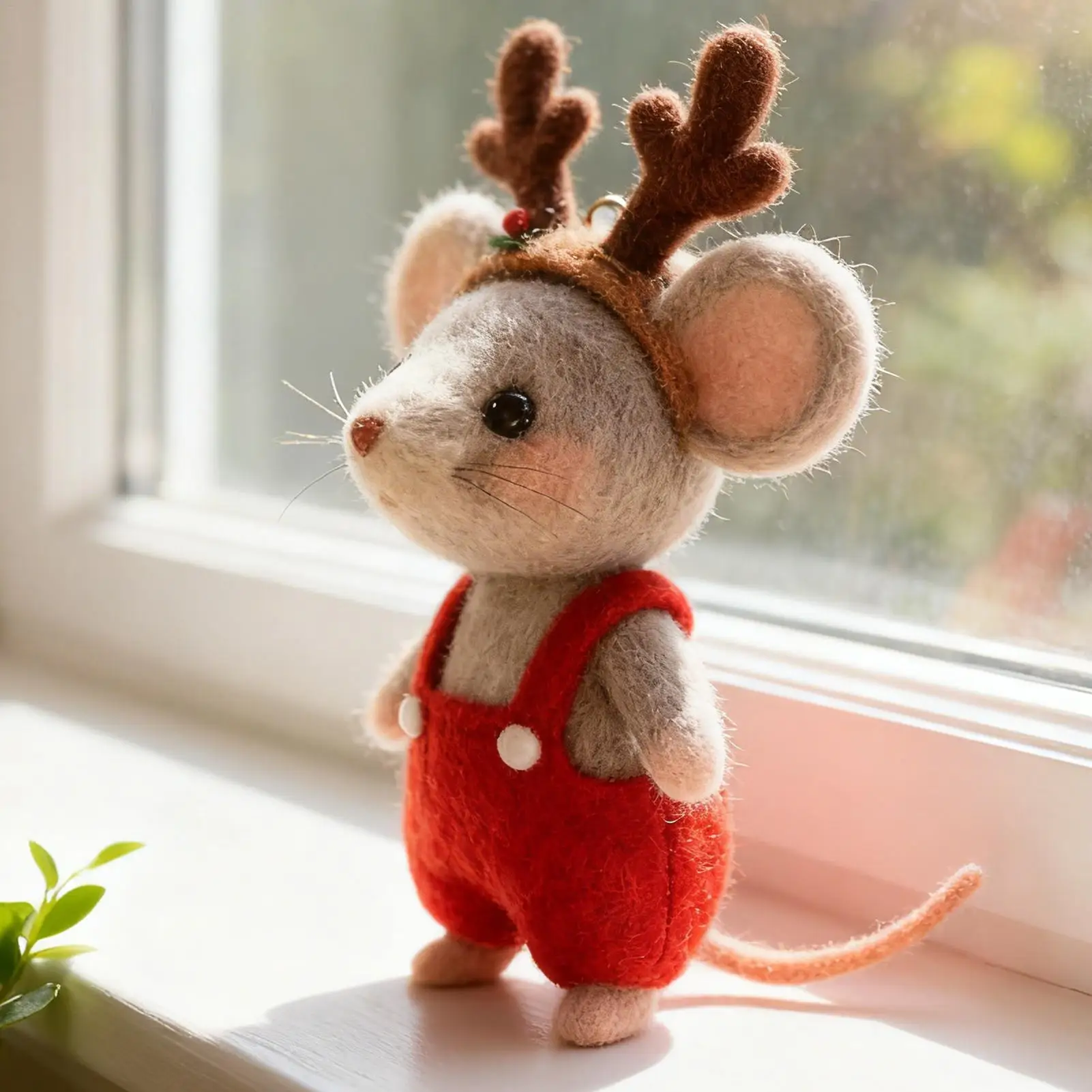 Figurina Raton Mini figuras de animales de ratones de fieltro, decoración navideña de ...