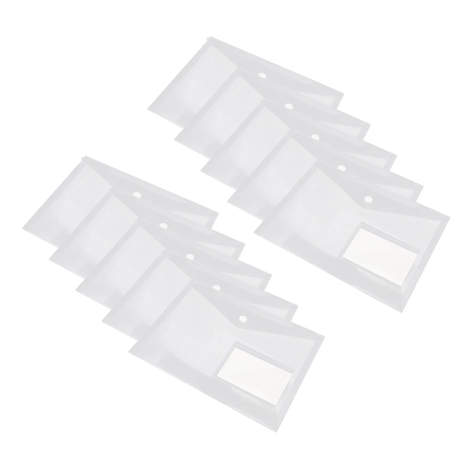 20Pcs 투명 PP 플라스틱 문서 정리함 A5 크기 스냅 버튼 클로저 파일 가방 영수증 쿠폰 티켓 바우처