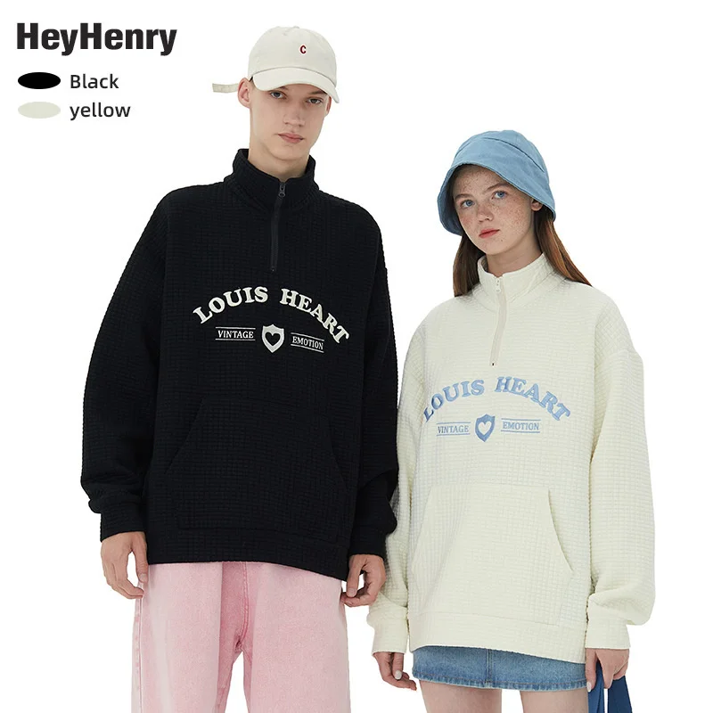 Couples Matching Clothes For Teens Plush Thickened Couple Coat Versatile Loose Autumn/Winter Top Men's  Women's Waffle Sweater