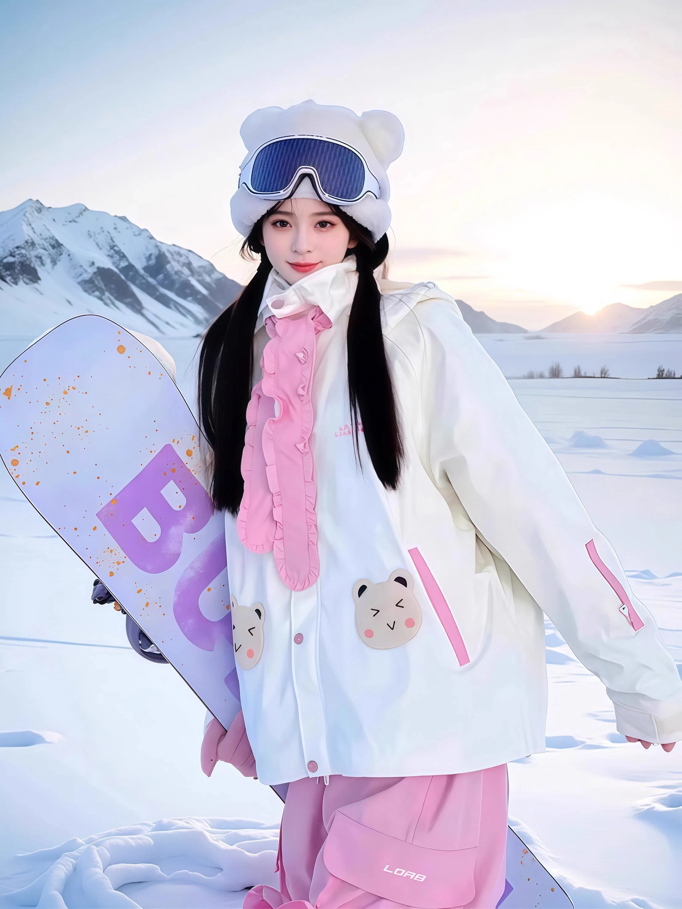 남성용 및 여성용 핑크색 스키 재킷, 스키 바지, 따뜻하고 방풍 기능이 있는 겨울용 후드 점프수트, 방수 기능