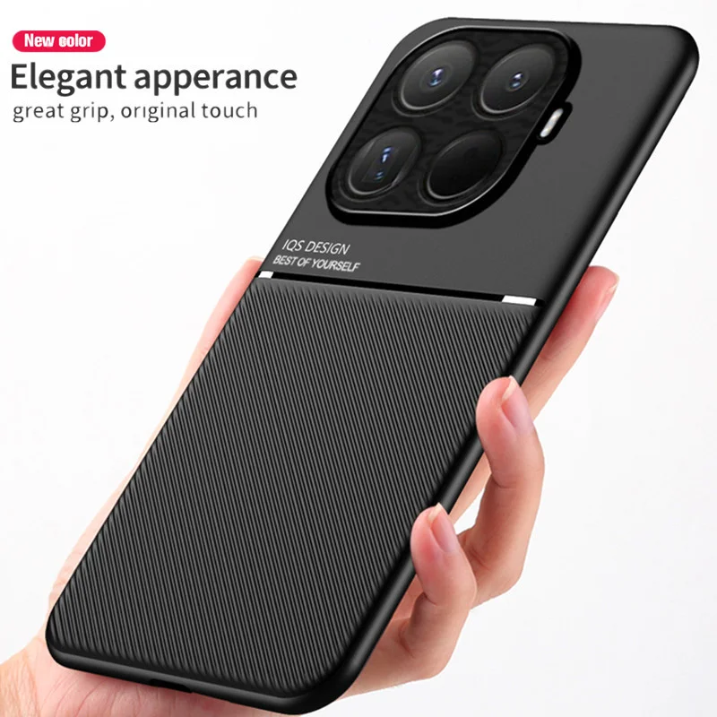 Magnetic Rugged Non-Slip Protective Phone Case with Built-in Metal Plate