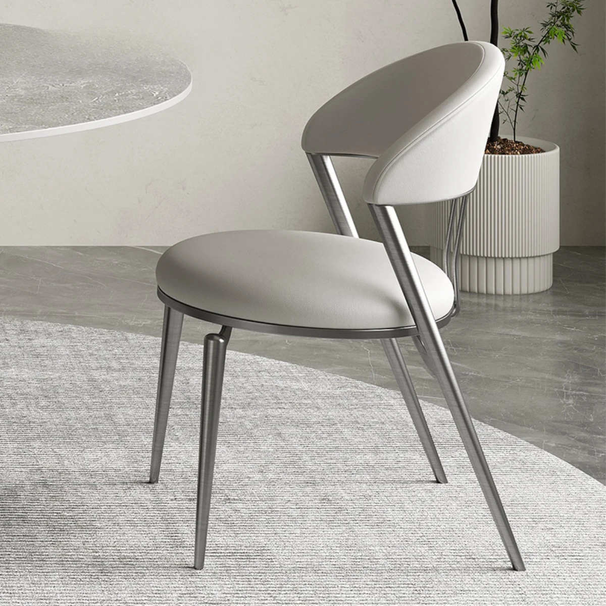 

High-end home dining chair home chair light luxury dining room dining table chair modern minimalist armchair Hotel leather