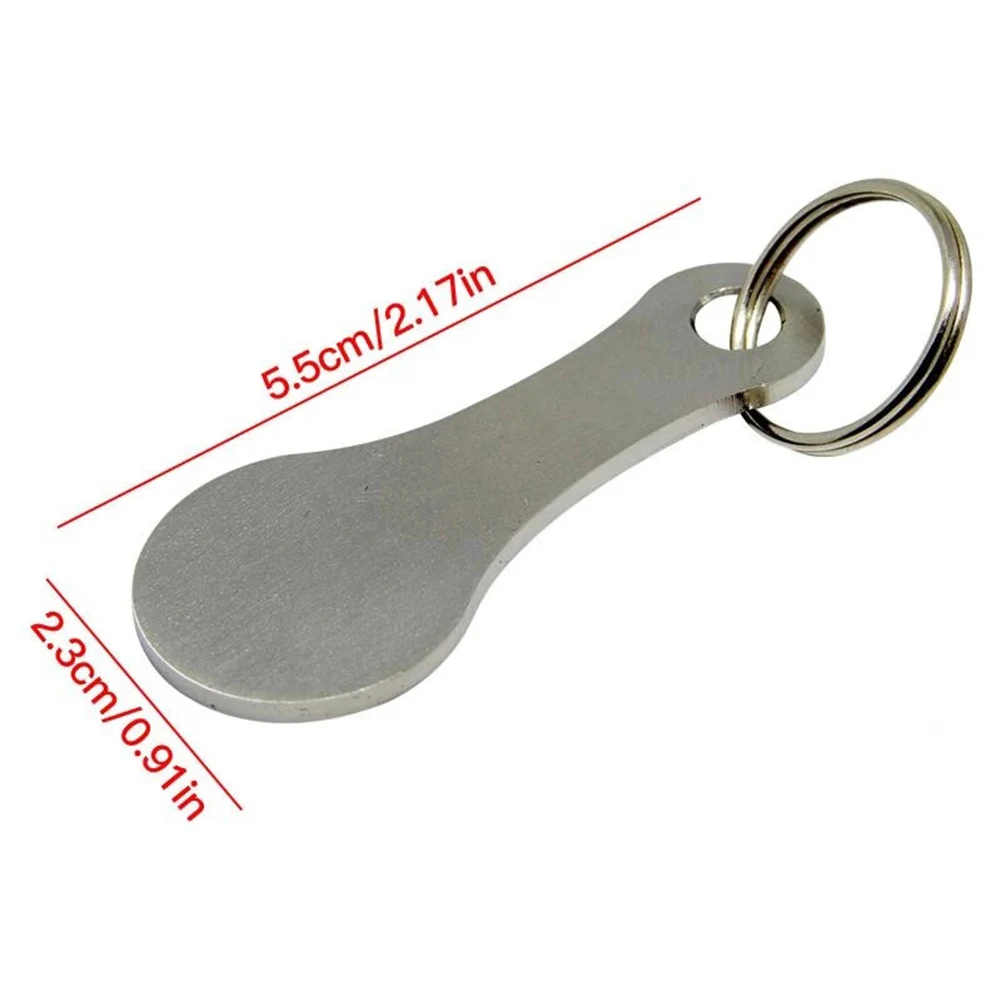 Grocery Cart Token Hook Coin Holders Keyring Accessories Stainless Steel Keychain Shopping Ornament Bottle Opener for Men Women 6