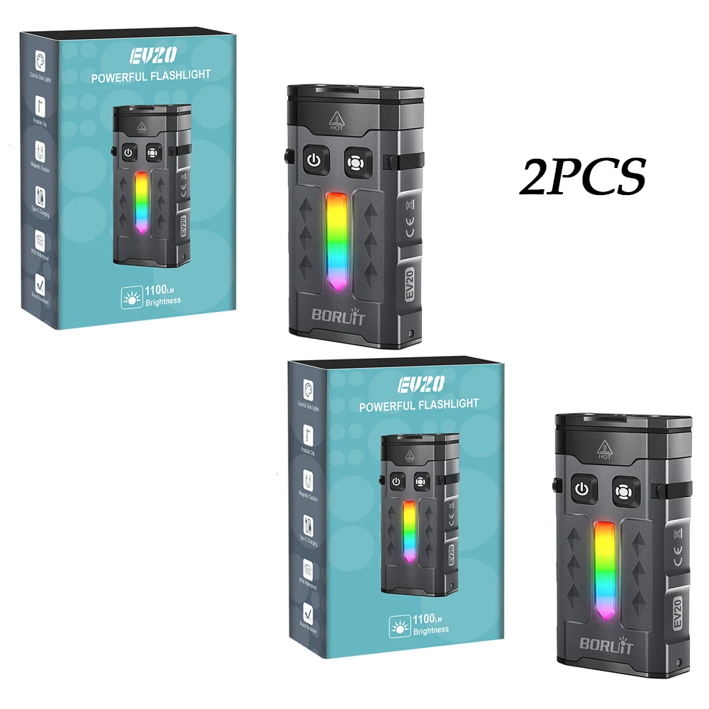 BORUIT EV25 Mini Torcia LED Ricaricabile Potente 650 Lumen