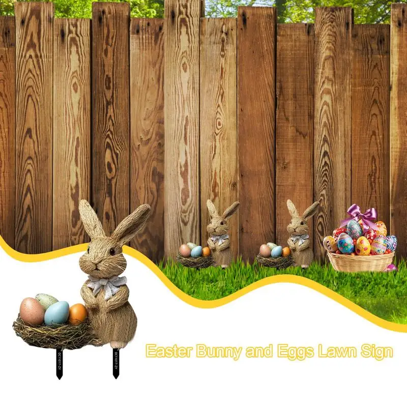 Easter Decorations Outdoor Yard Signs Easter Bunny Egg Garden Sign Gardening Outdoor Decor Stakes Lawn Decorations Stakes For