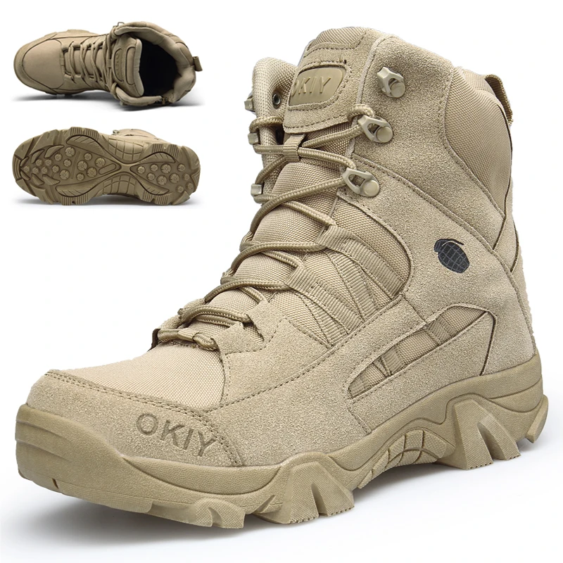 Men Tactical Military Boots Platform Nonslip Desert Army Boots Oudoor