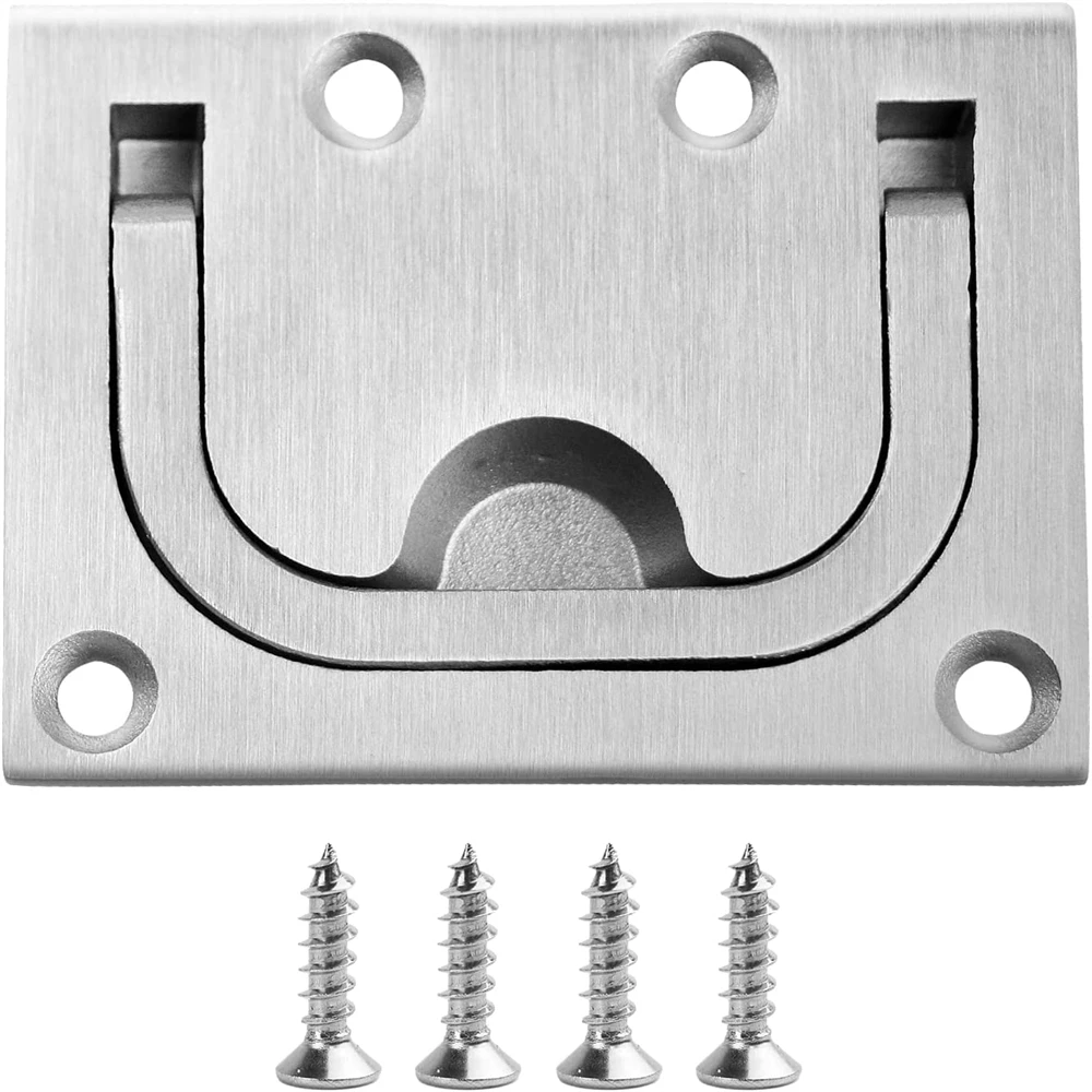 316 Stainless Steel Hatch Pull Flush Lift Boat Ring Hatches Pull Handle with Mount Screws For Boat Deck Hatch Handle