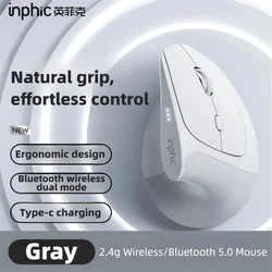 Enhanced Ergonomic Wireless Bluetooth Mouse with Battery Display (X9 PRO Gray)