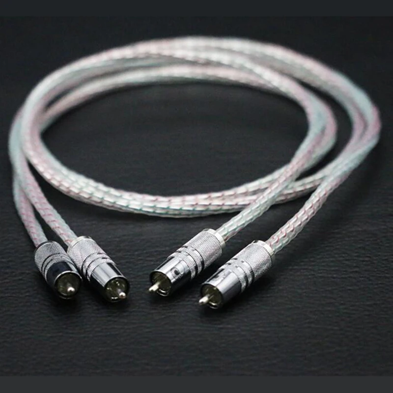 Audiocrast par de cables estéreo HIFI plateados serie 7N, Cable de